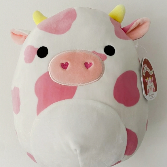 11" Squishmallow Evangelica pink Cow Valentine's Day KellyToys soft plush gift - Picture 1 of 3